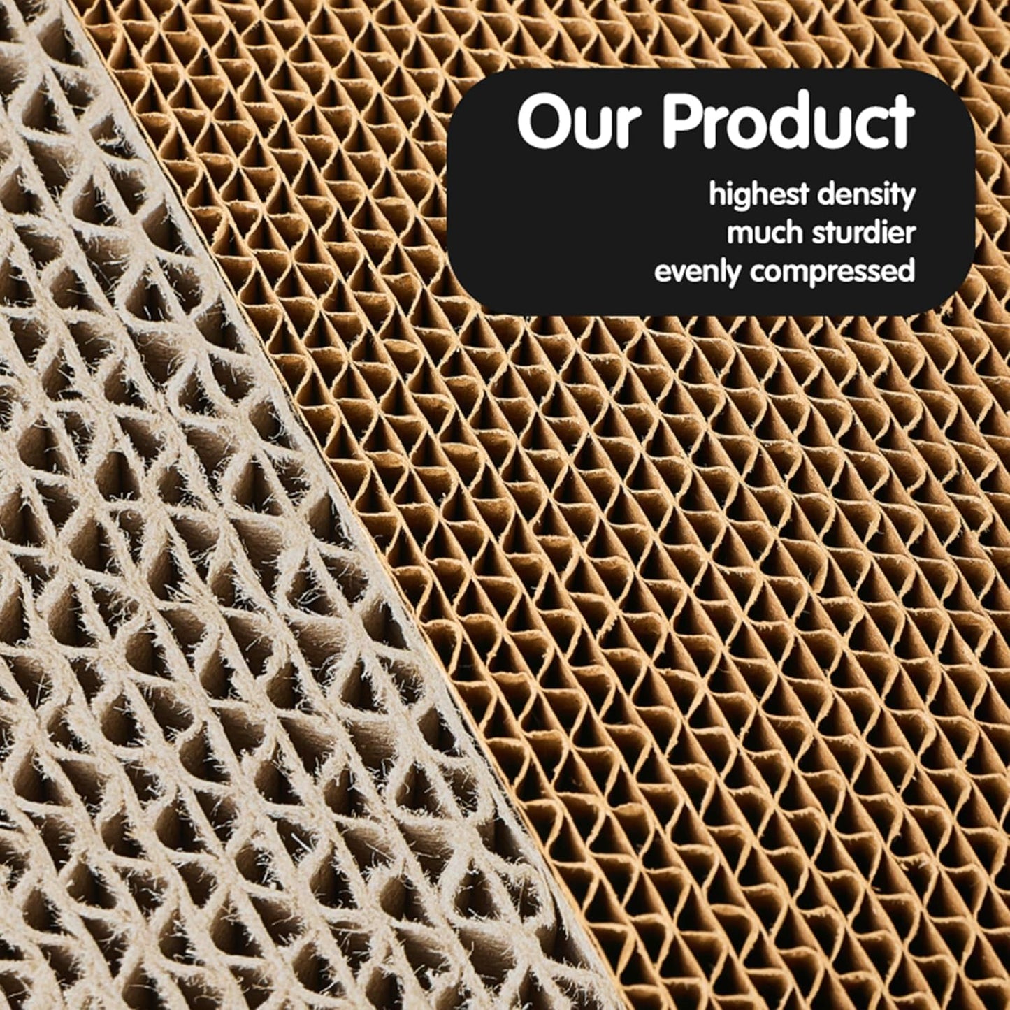 Cat Scratcher Cat Scratch Pad with Premium Scratch Textures Wave Curved Shape Design No More Torn Cardboard Reversible Anti-Slip Durable Cardboard Cat Scratcher