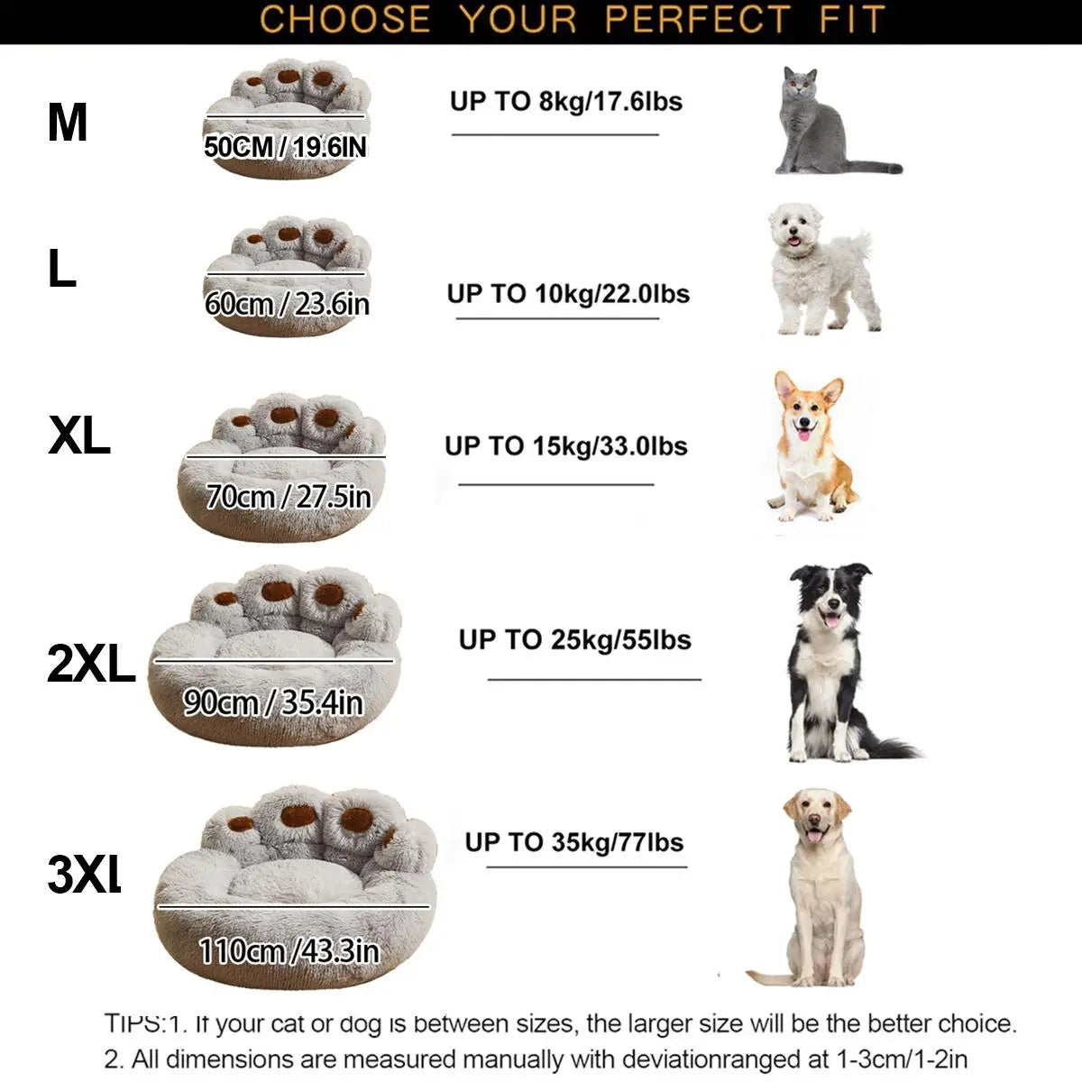 Cat Cartoon Bear Paw Design Pet Bed, Soft Plush Pet Nest for Daily Use, Spring Warm Pet Bed for Dog & Cat