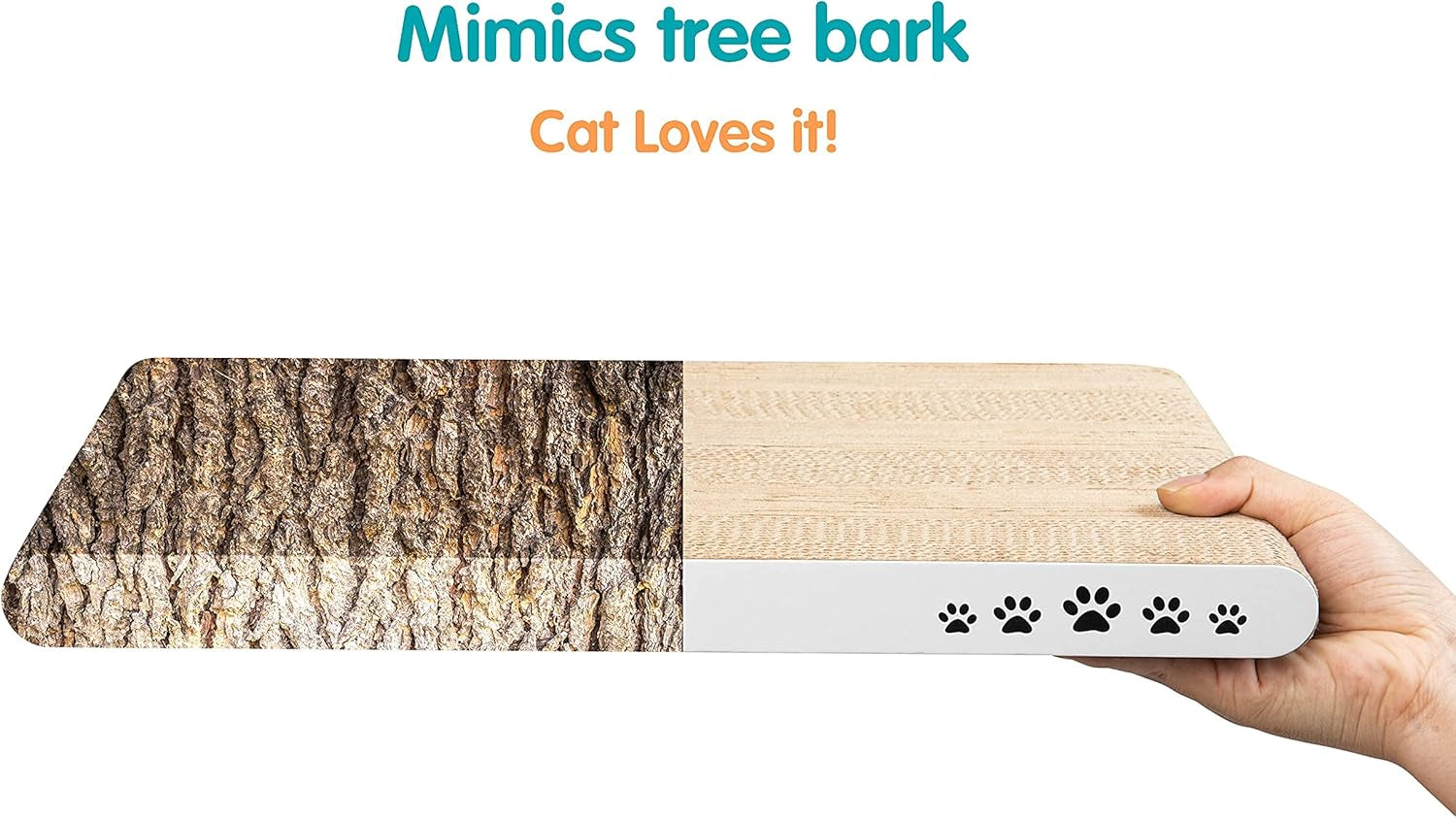 Cat Scratcher Cat Scratch Pad with Premium Scratch Textures Wave Curved Shape Design No More Torn Cardboard Reversible Anti-Slip Durable Cardboard Cat Scratcher