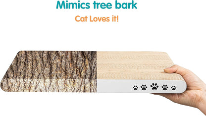 Cat Scratcher Cat Scratch Pad with Premium Scratch Textures Wave Curved Shape Design No More Torn Cardboard Reversible Anti-Slip Durable Cardboard Cat Scratcher