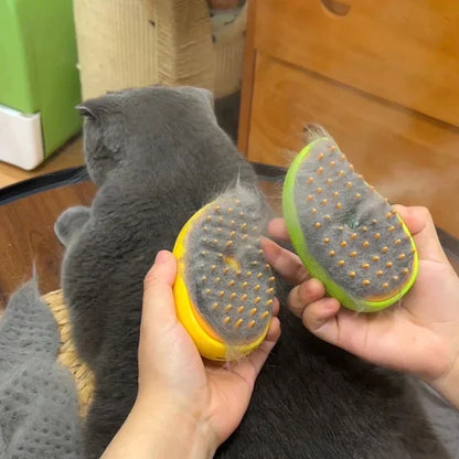 Electric Pet Grooming Tool - 3-in-1 Steam Brush with Sprayer and Massager for Cats and Dogs