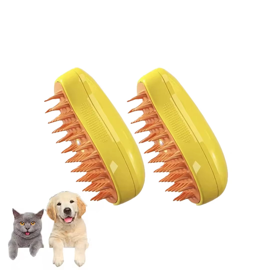 Electric Pet Grooming Tool - 3-in-1 Steam Brush with Sprayer and Massager for Cats and Dogs