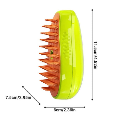 Electric Pet Grooming Tool - 3-in-1 Steam Brush with Sprayer and Massager for Cats and Dogs