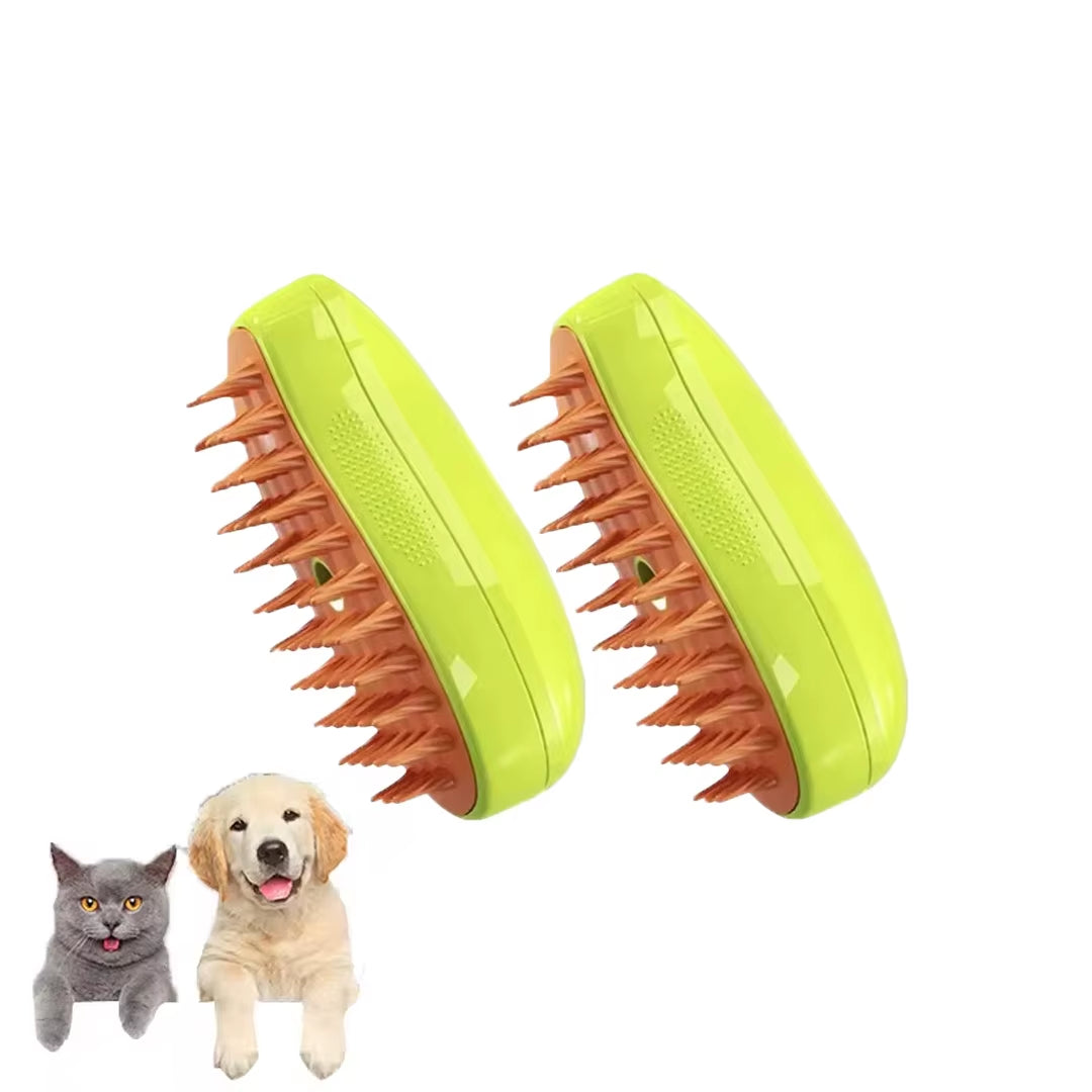 Electric Pet Grooming Tool - 3-in-1 Steam Brush with Sprayer and Massager for Cats and Dogs