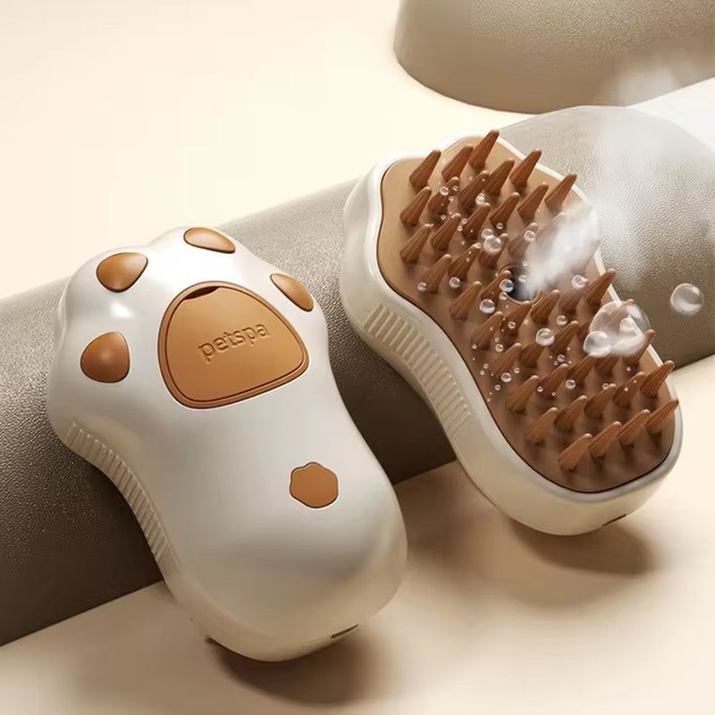 3-in-1 Electric Pet Grooming Brush with Steam and Spray for Cats and Dogs - Hair Removal and Massage Comb